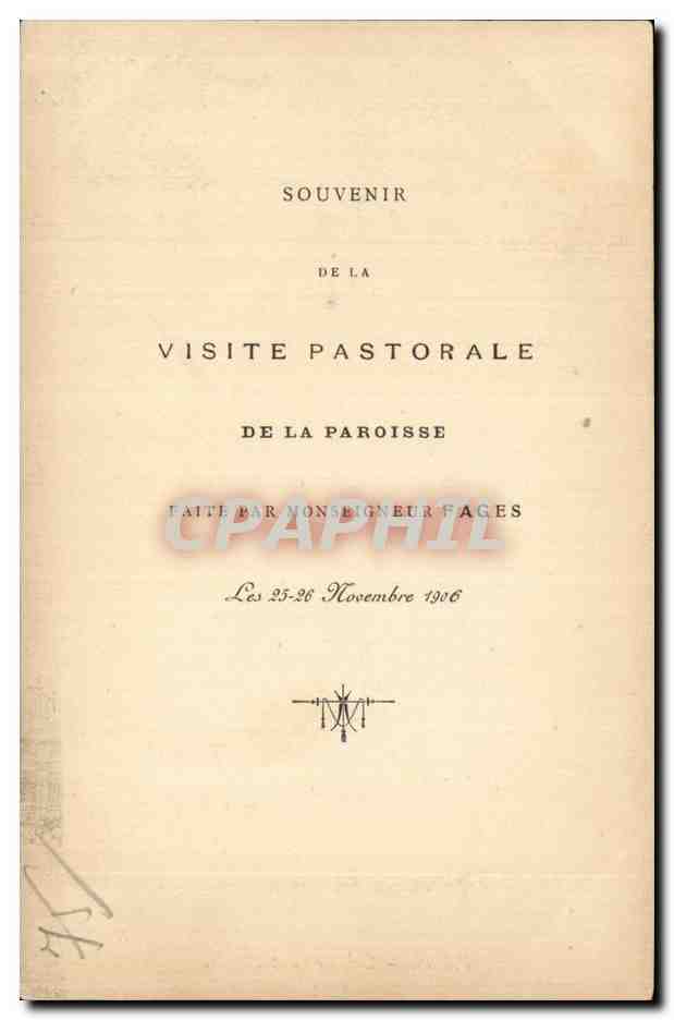 CPA Paris Eglise St Bernard au dos visite pastorale de la paroisse par le Monseigneur Pages 25 26 novembre 1906 — Rückseite