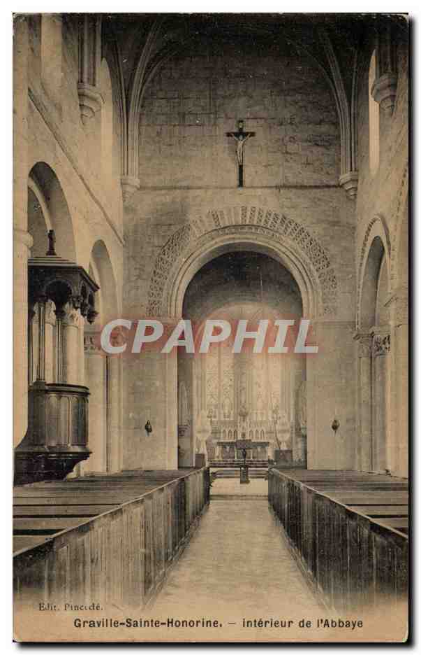 CPA Graville Sainte Honorine Interieur de l abbaye 