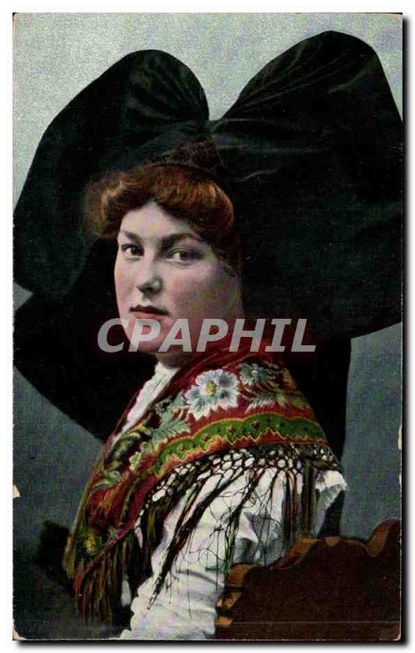 CPA Folkore Costume Coiffe Alsace 