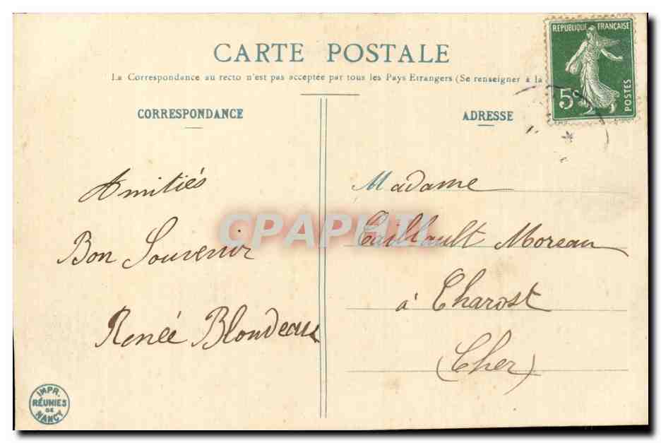 CPA Fantaisie Poussin Heureuses Cloche Paques Easter — Rückseite