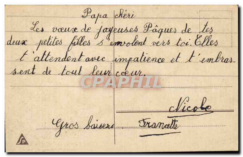 CPA Fantaisie Poussins Joyeuses Paques Easter — Rückseite