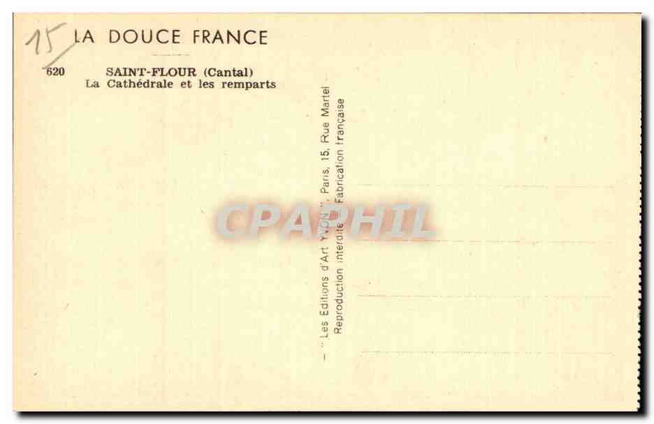 Saint Flour - La Cathedrale et ses Remparts - CPA  — Rückseite