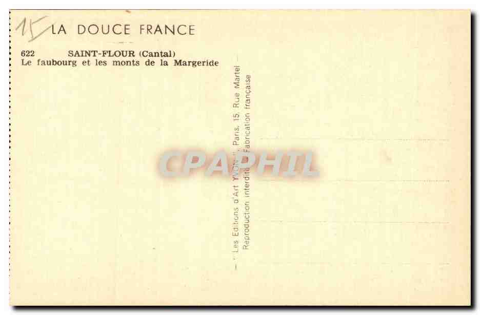 Saint Flour - Le Faubourg et les Monts de la Margeride - CPA  — Rückseite
