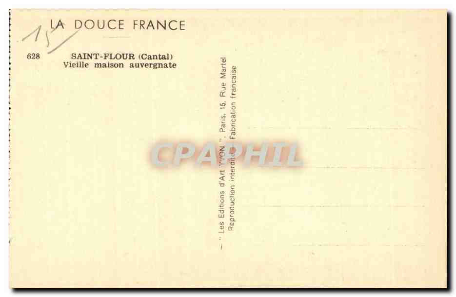 Saint Flour - Vieille Maison Auvergnate - CPA  — Rückseite