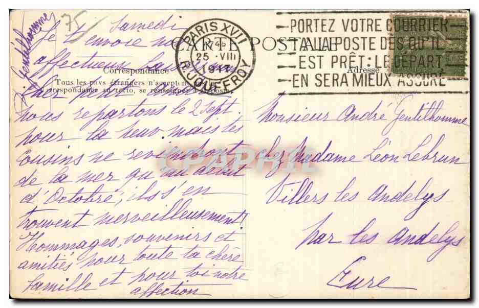 Paris - 3 - Eglise Sainte Elisabeth - CPA  — Rückseite