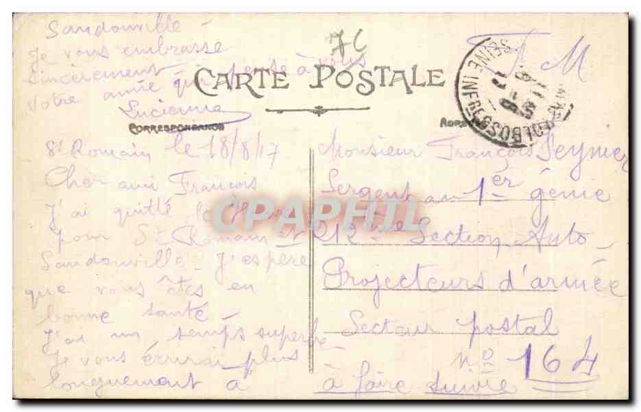 Tancarville - Le Chateau - Ruines de la Chapelle - CPA  — Rückseite