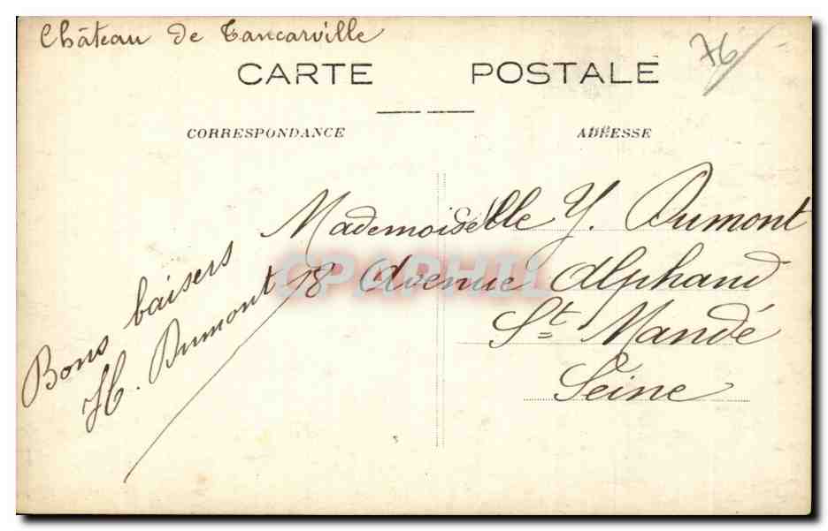 Tancarville - Le Chateau - Ruines de la Chapelle - CPA  — Rückseite