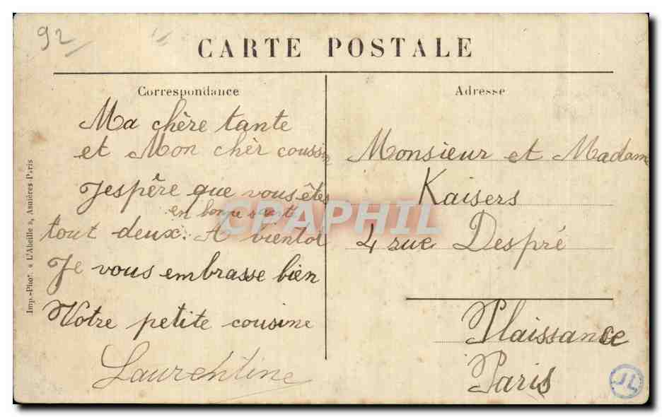 Nanterre - Moulin des Gibets - CPA  — Rückseite