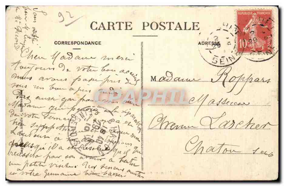 Nanterre - Mont Valerien - L Ile de Chatou - CPA  — Rückseite