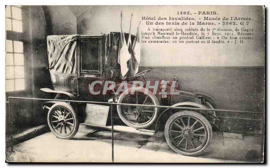 Paris - 7 - Hotel des Invalides - Musee de l Armee Automobile - Un des Taxis de la Marne - CPA 