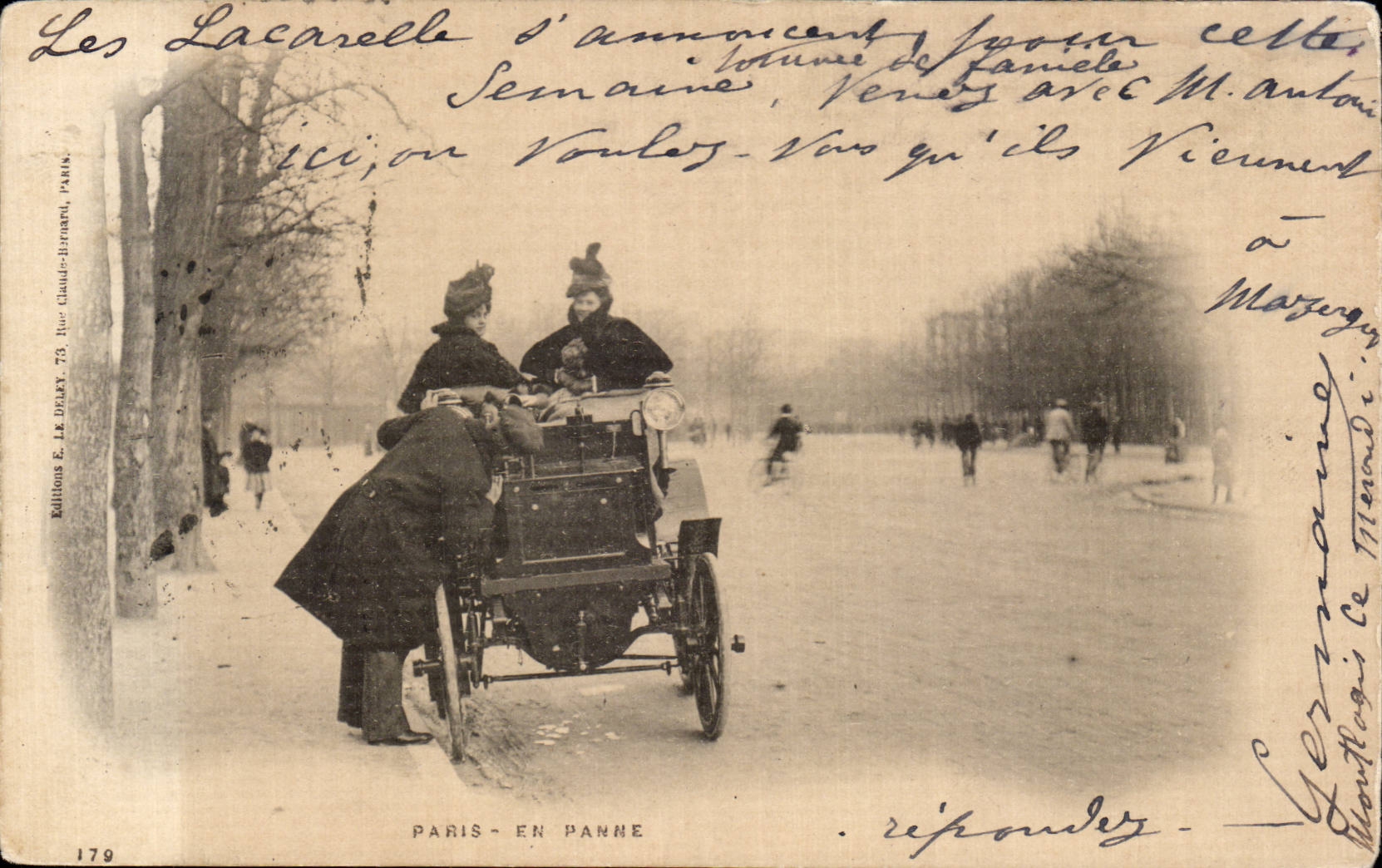 Paris - En panne — Les Lacarelle s'annoncent à la Semaine, Paris, éditions E. L. DUBY, n°179