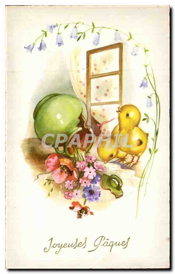 Fetes - Voeux - Holiday - Paques - Easter - Ostern - chicks - ooops - CPA 