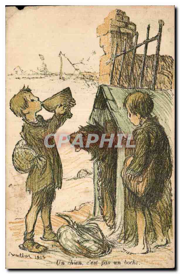 CPA Fantaisie Enfants Un chien n est pas un boche Illustrateur