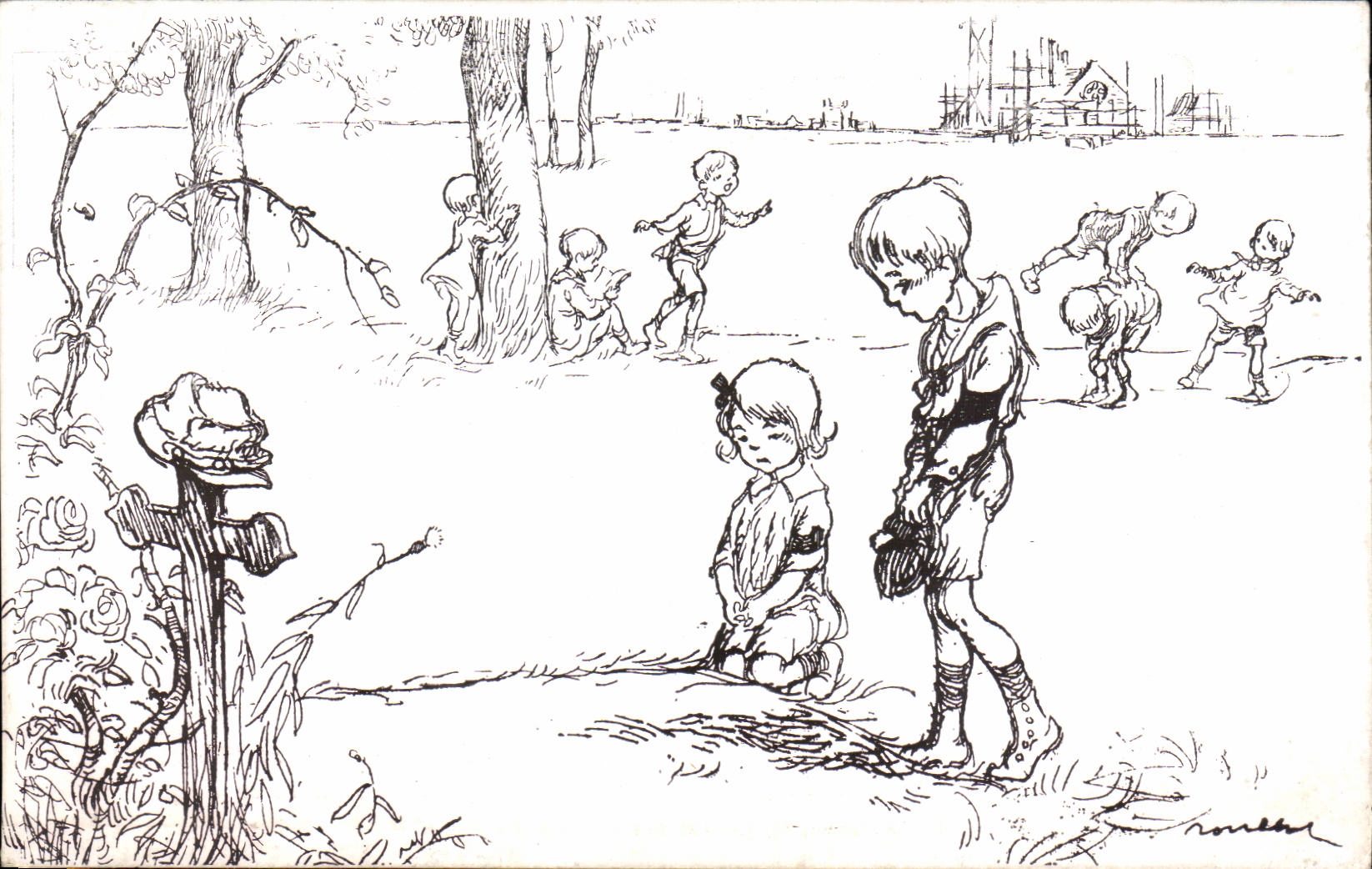 CPA Fantaisie Enfants Illustrateur Militaria 