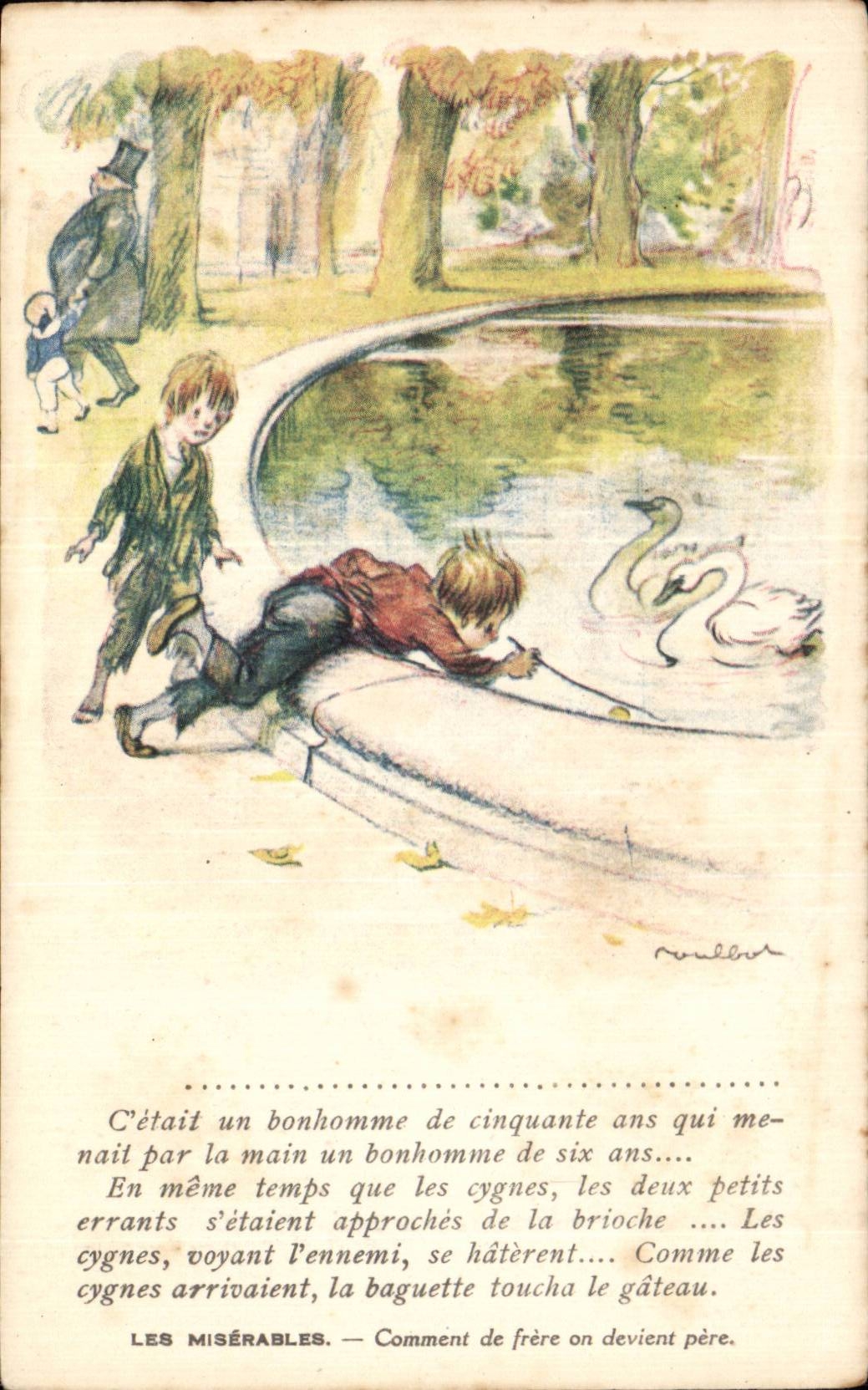 CPA Fantaisie Enfants Illustrateur Poulbot Les Miserables Victor Hugo