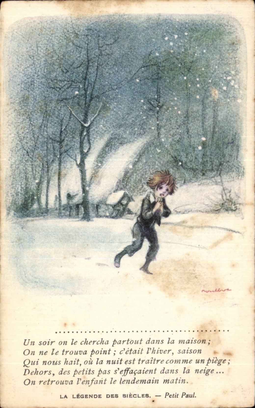 CPA Fantaisie Enfants Illustrateur Poulbot La legende des siecles Petit Paul