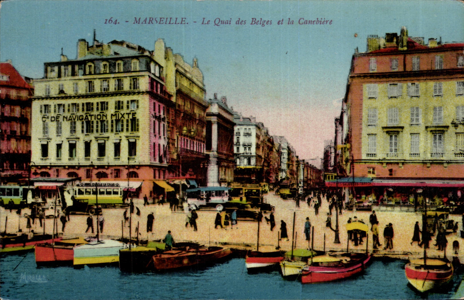 Marseille - Le Quai des Belges et la Cannebiere - CPA