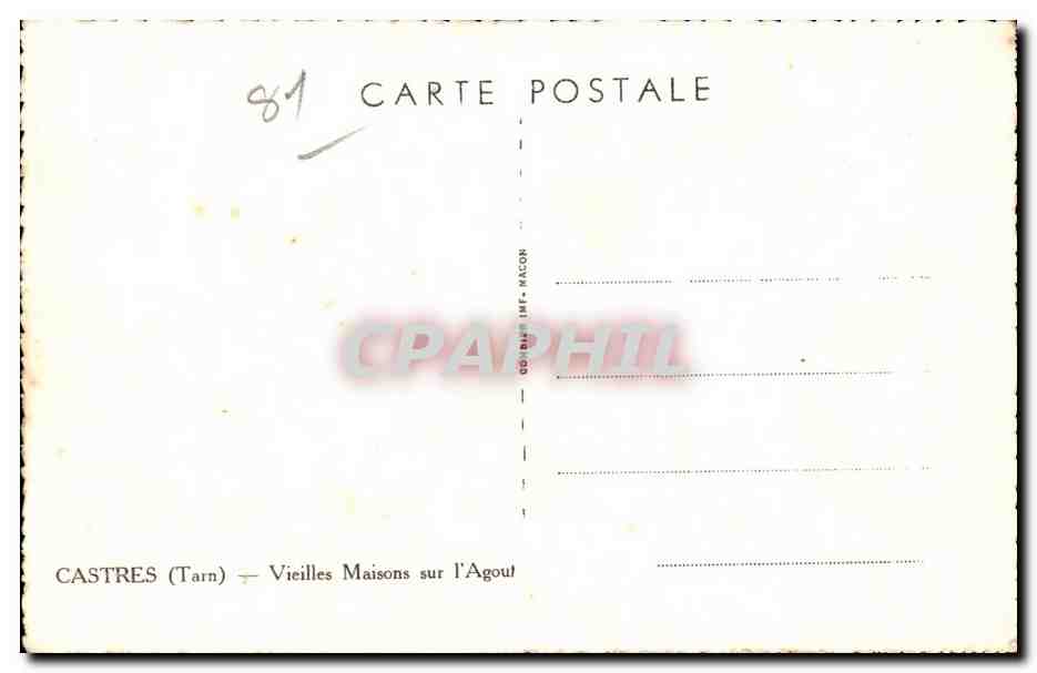 Castres - Les Vieilles Maisons sur l Agout - CPA — Rückseite