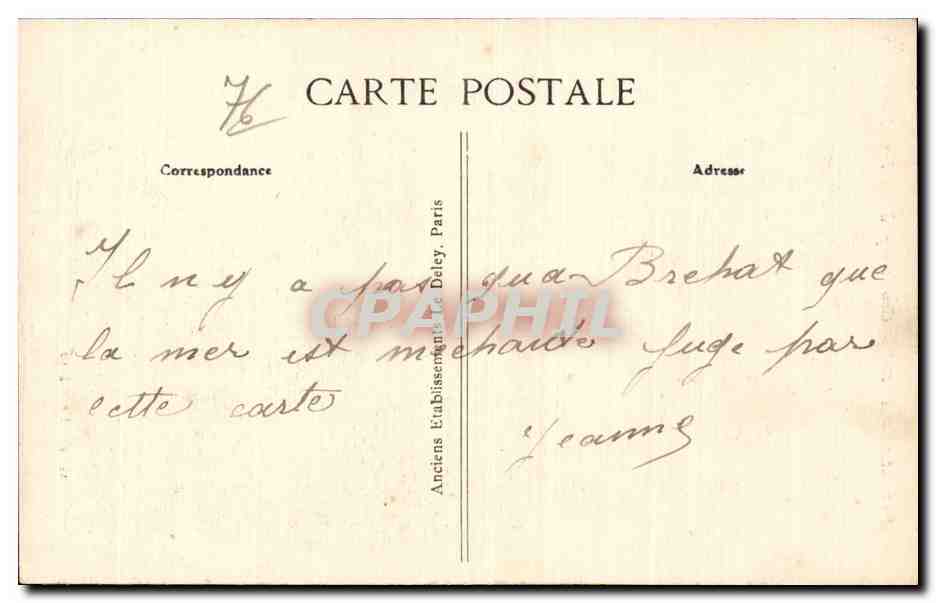 Le Havre - Gros Temps a la Digue Nord - CPA — Rückseite