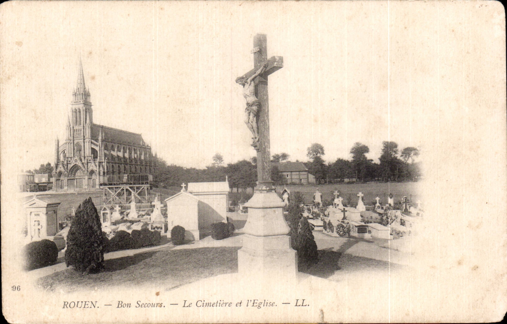 Rouen - Bon Secours - La Cimetiere et l Eglise - CPA