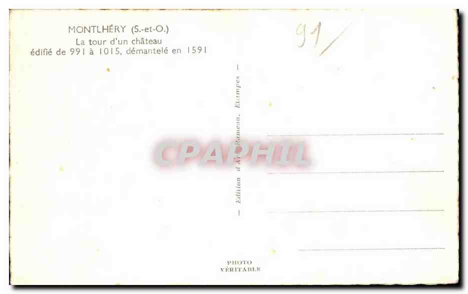CPSM Montlhery La tour du chateau  — Rückseite