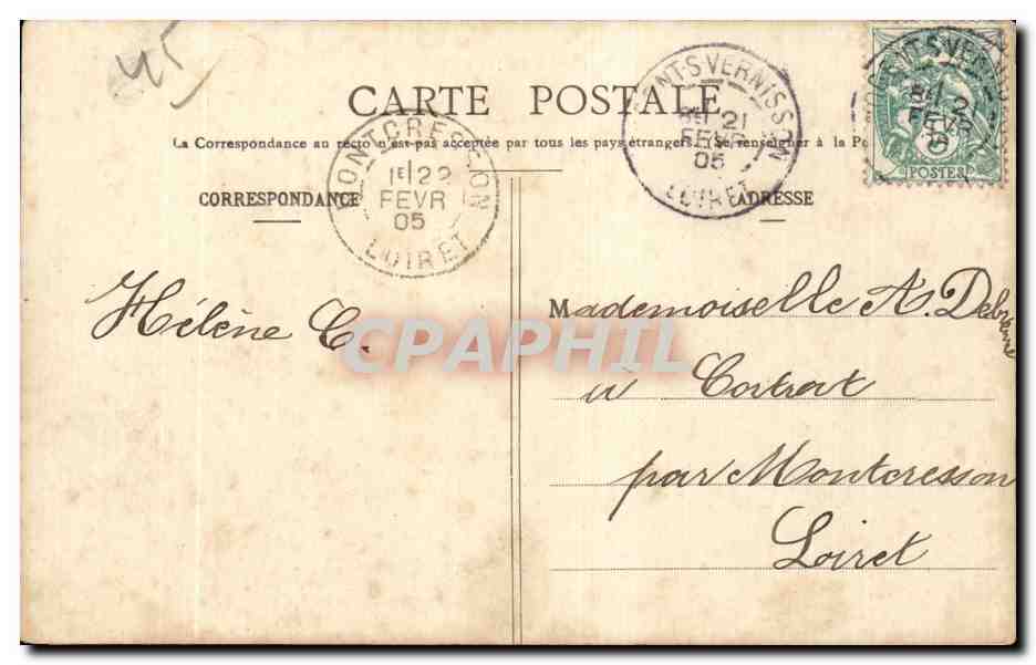 Nogent-sur-Vernisson (Loiret) — École Forestière des Barres (Ancien Chalet) — Ruet-Bourdet, imp.-lib.-phot.-édit. Châtillon-Colligny — Verso
