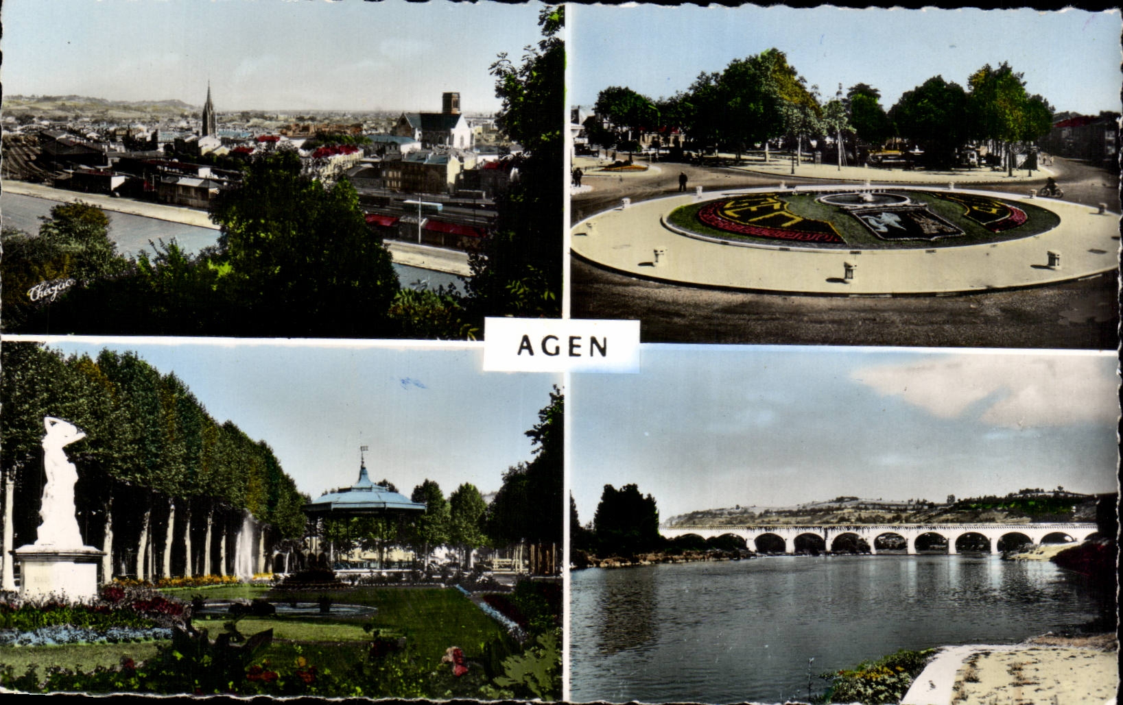Agen — Vue générale — Canal, Pont, Jardin, Ville