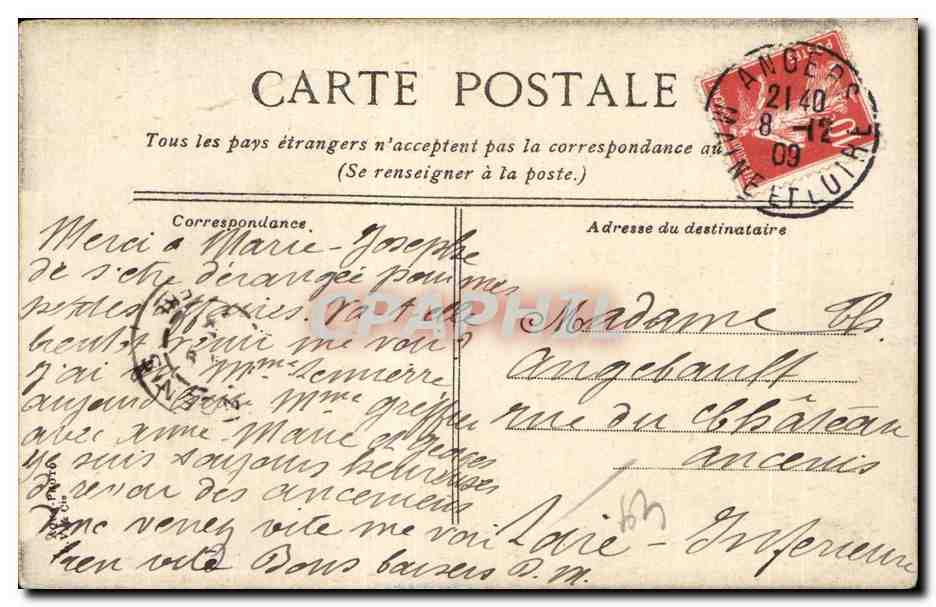 CPA Angers Vieilles maisons Rue St Aignan — Rückseite