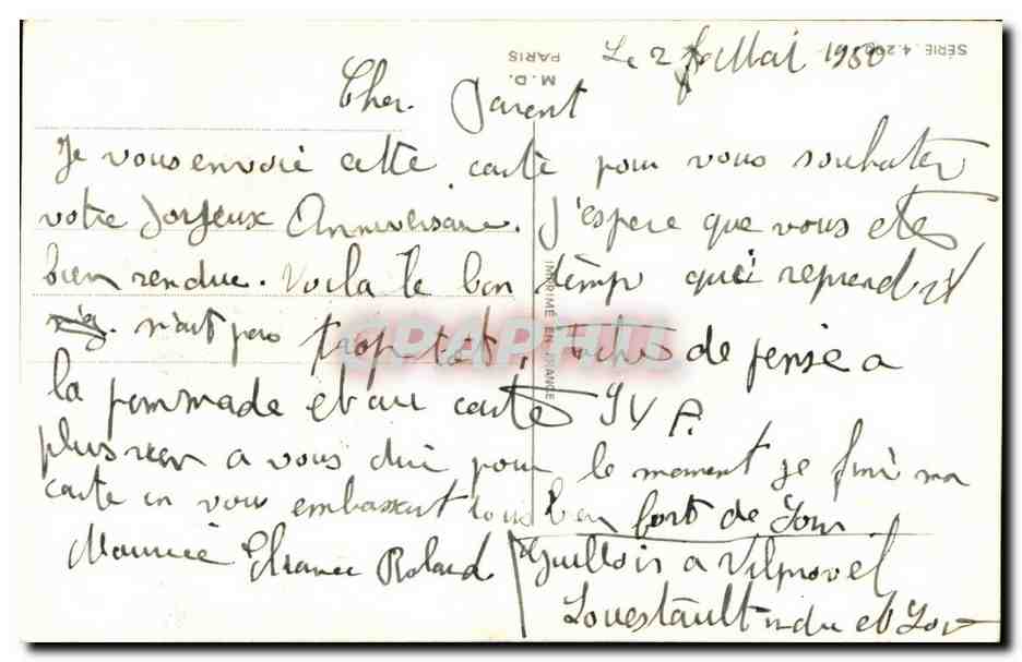 CPA Fantaisie chien Chats Heureux anniversaire — Back