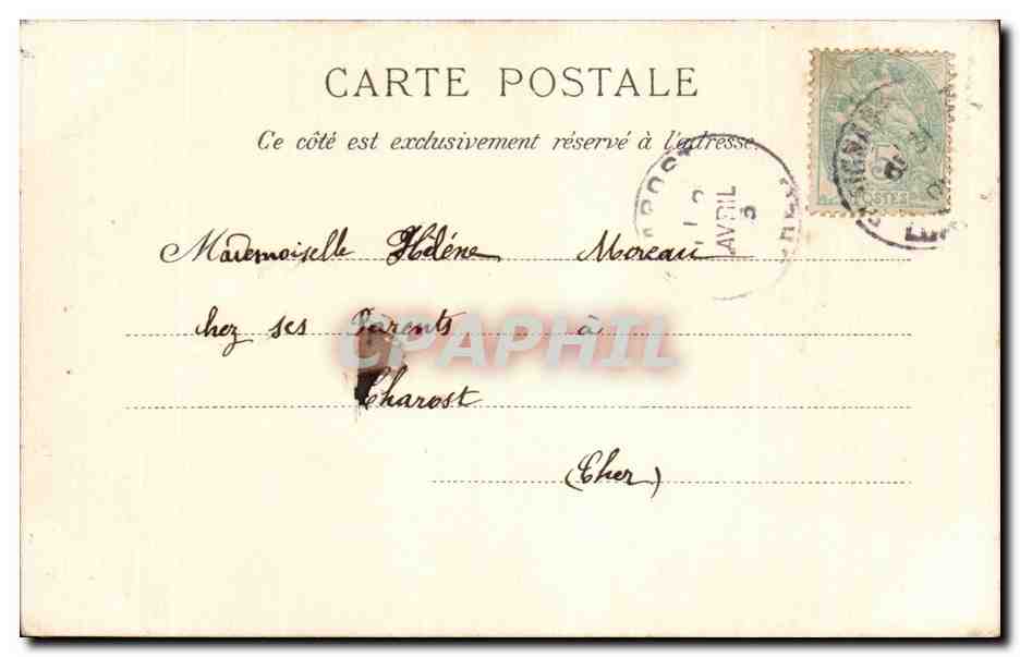 CPA Fantaisie Poisson Femme 1er avril Paques Easter — Rückseite