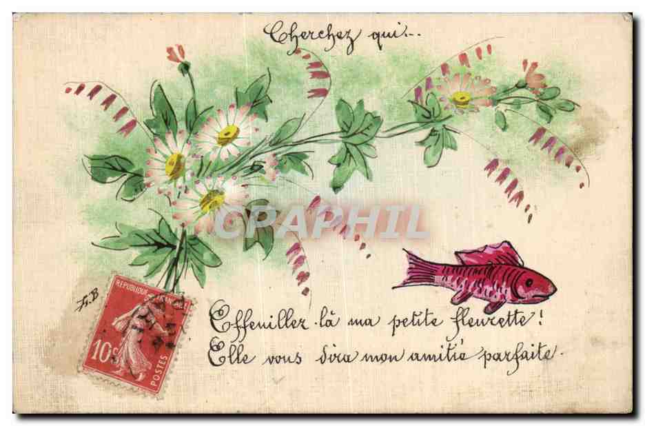 CPA Fantaisie Poisson 1er Avril Paques Easter