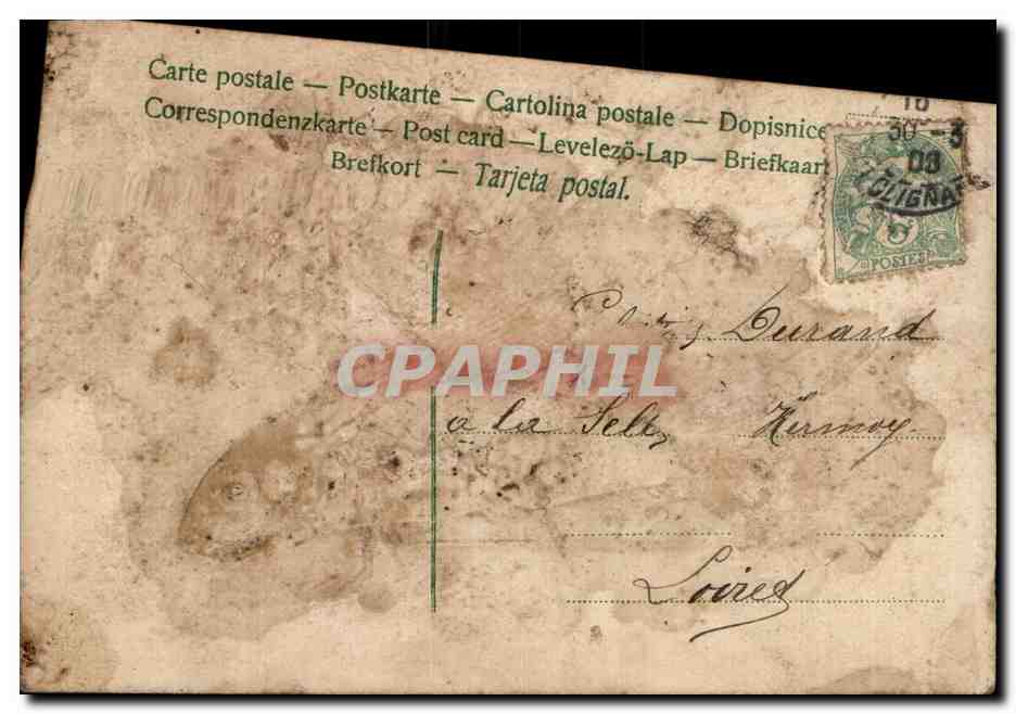 CPA Fantaisie Poisson 1er Avril Paques Easter — Rückseite
