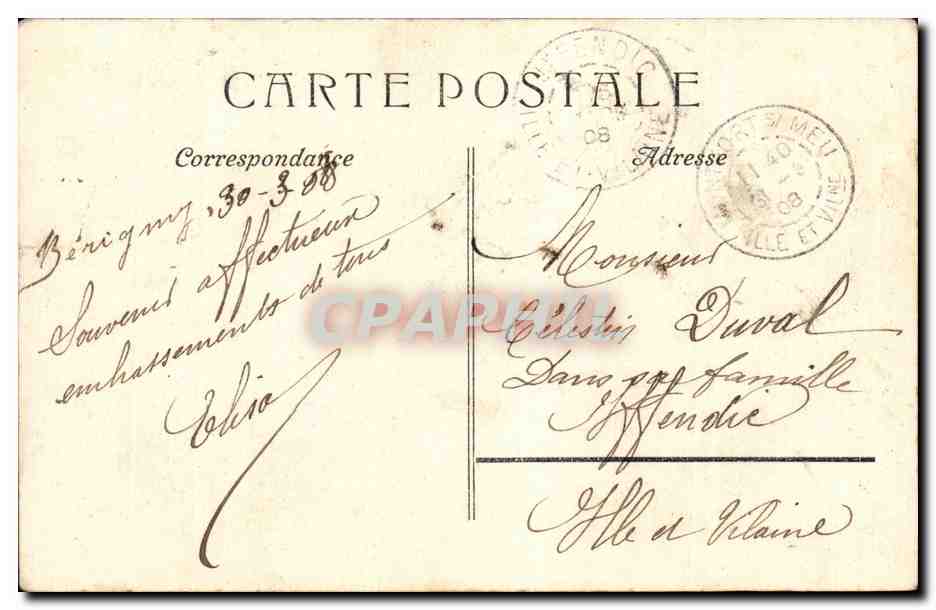 CPA Fantaisie Poisson Femme Peche 1er Avril Paques Easter — Rückseite