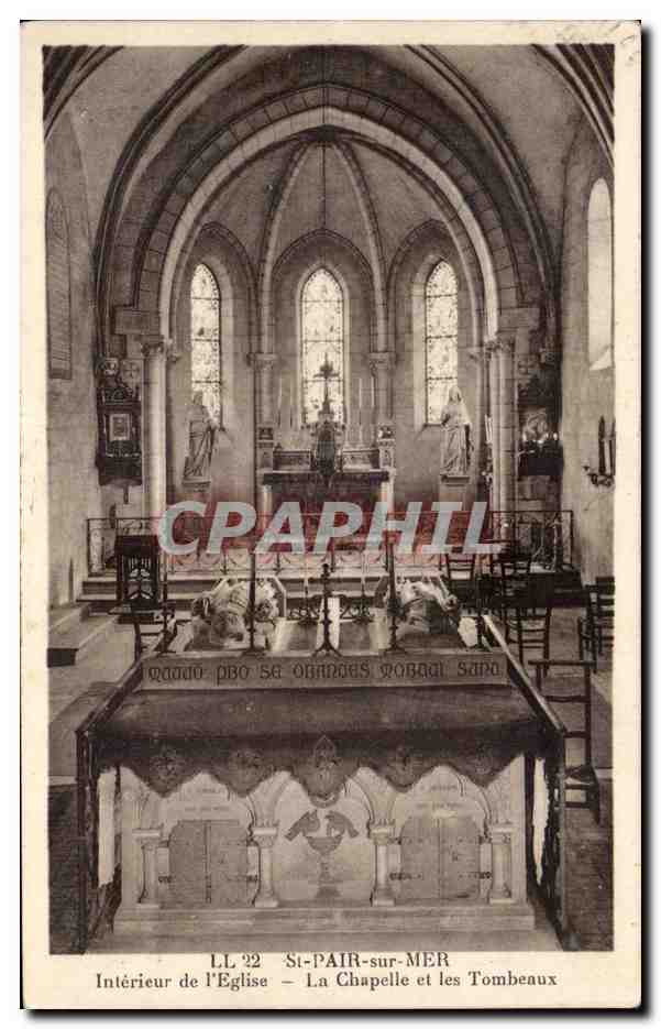 St-PAIR-sur-MER — Intérieur de l'Église — La Chapelle et les Tombeaux — LL 22