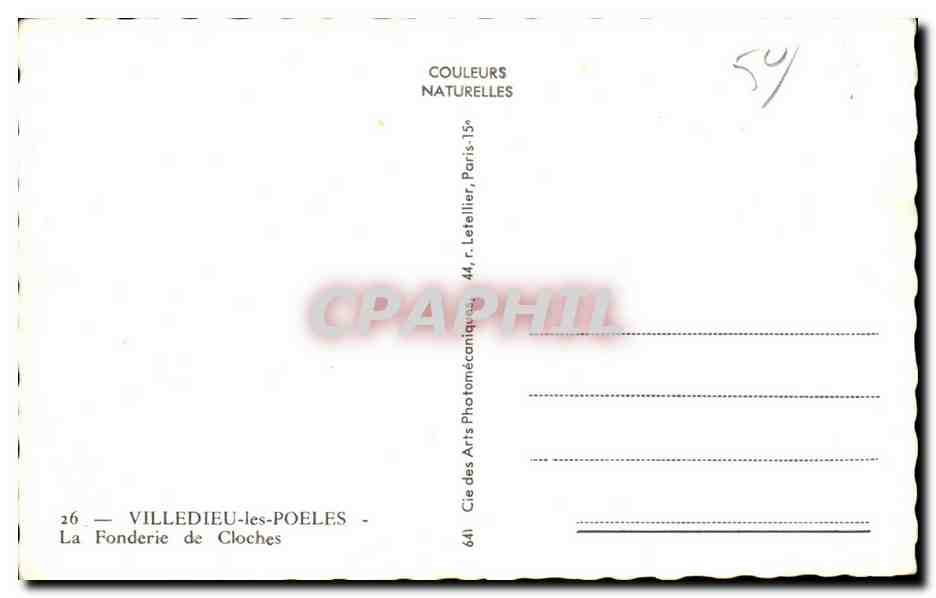 Fonderie de Cloches — Villedieu-les-Poêles — éditeur Cap — Achterkant