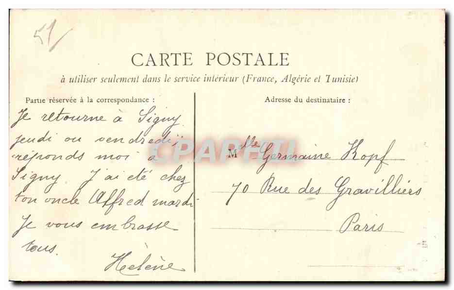 CPA Reims Eglise Sainte Clotilde — Rückseite