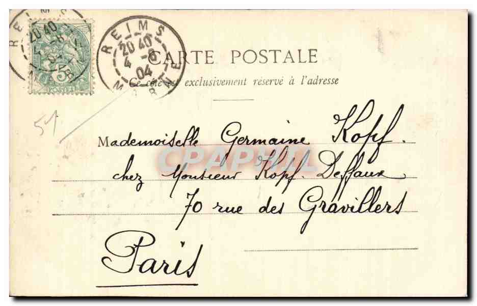 CPA Reims Fontaine Godinot — Rückseite