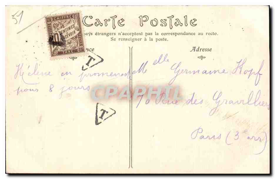 CPA Reims Les promenades Basses Allee principale — Verso