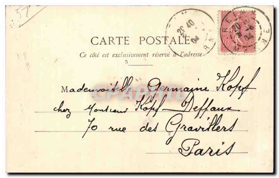 CPA Reims Eglise St Maurice — Rückseite