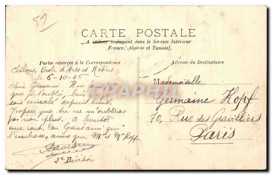 Le Petit Jard (Le Pont) — Châlons-sur-Marne — Collection R. F. — Rückseite