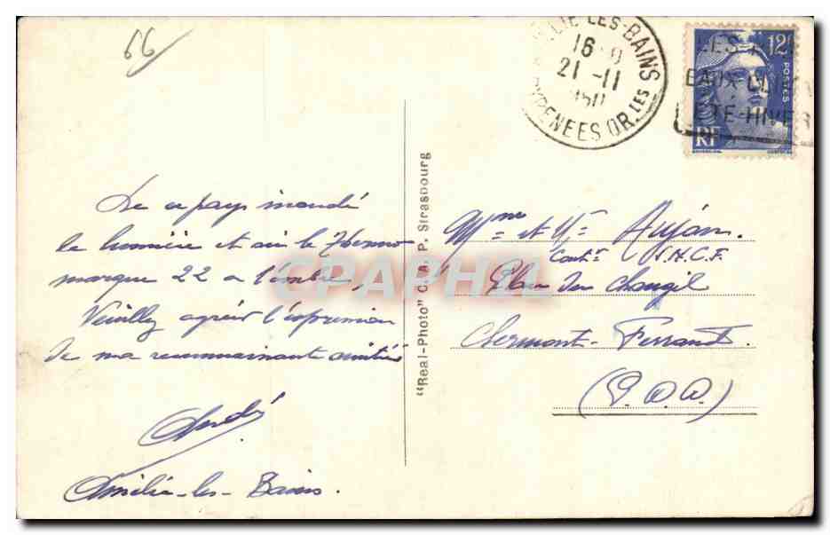 CPSM Font Romeu Un coin de la foret et le grand hotel — Rückseite
