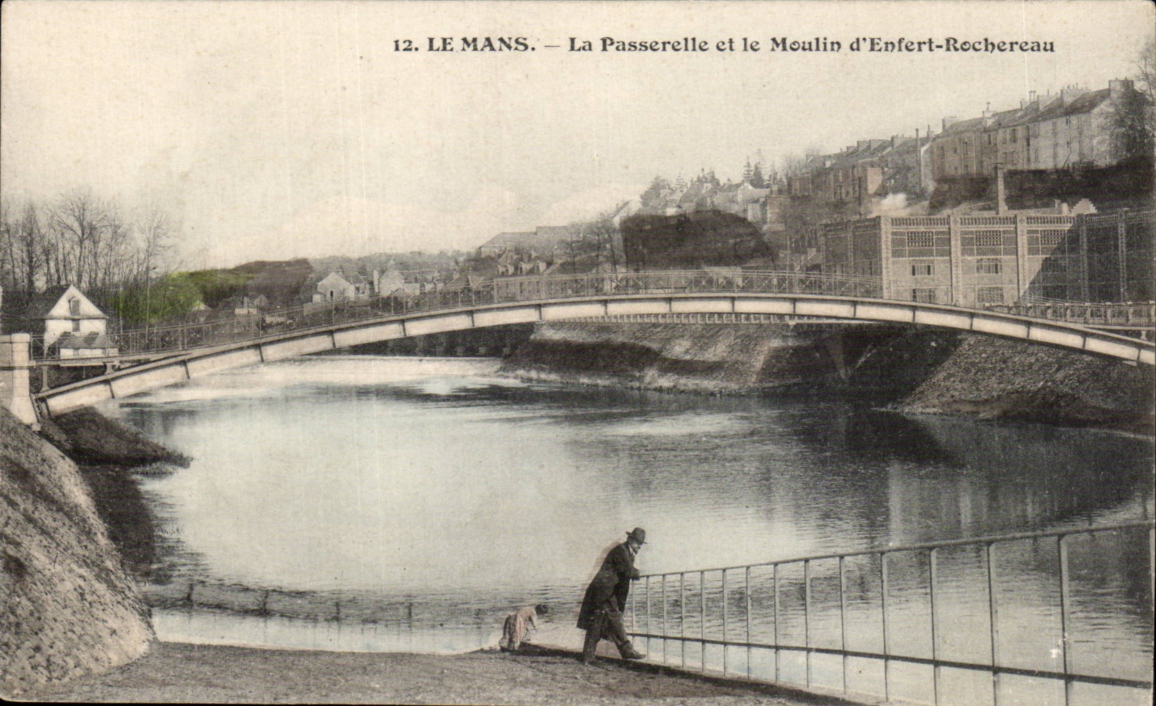 Le Mans — La Passerelle et le Moulin d'Enfert-Rochereau — Éditeur non identifié, n° 12
