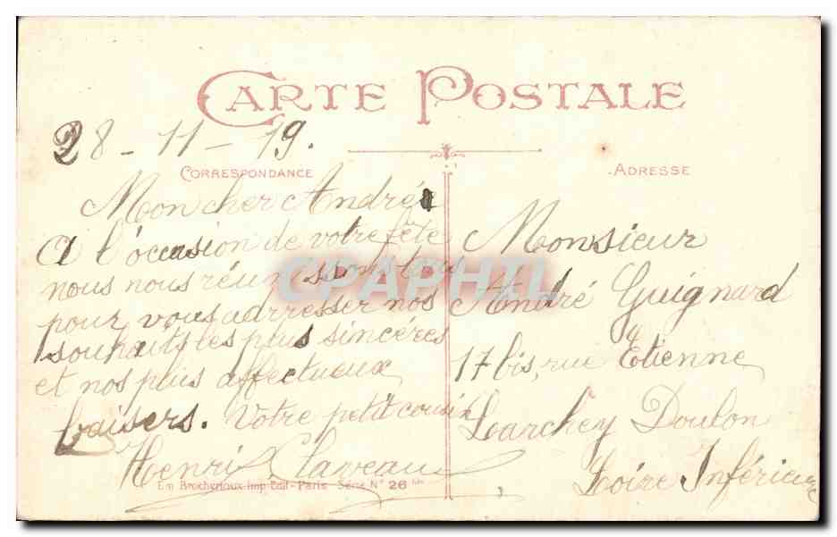 CPA Fantaisie Souhaits de bonheur  — Back