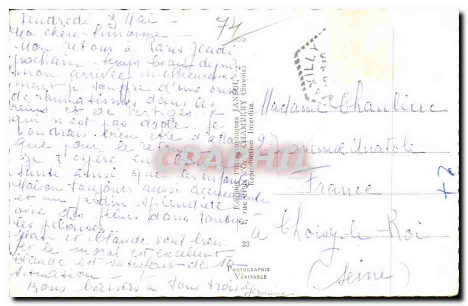 Evian les Bains - Souvenir - CPA  — Verso