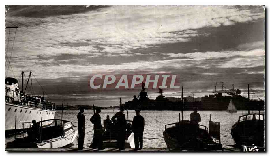 Toulon - Le Crepuscule sur le Port - CPSM