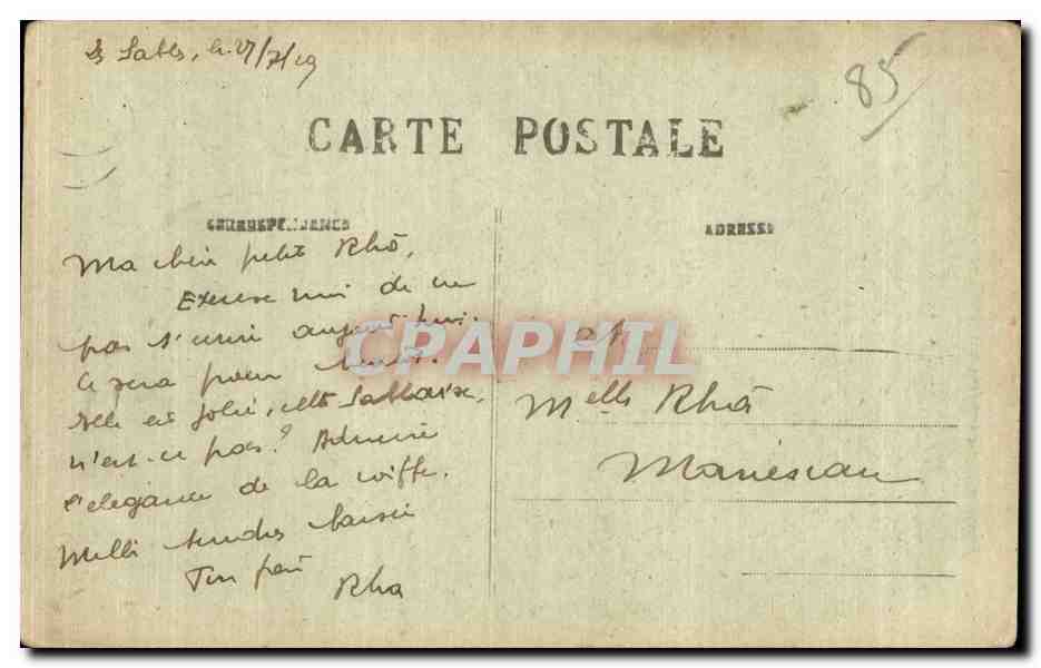 Folklore - Costumes - Sables d Olonne - Sablaise - CPA  — Verso