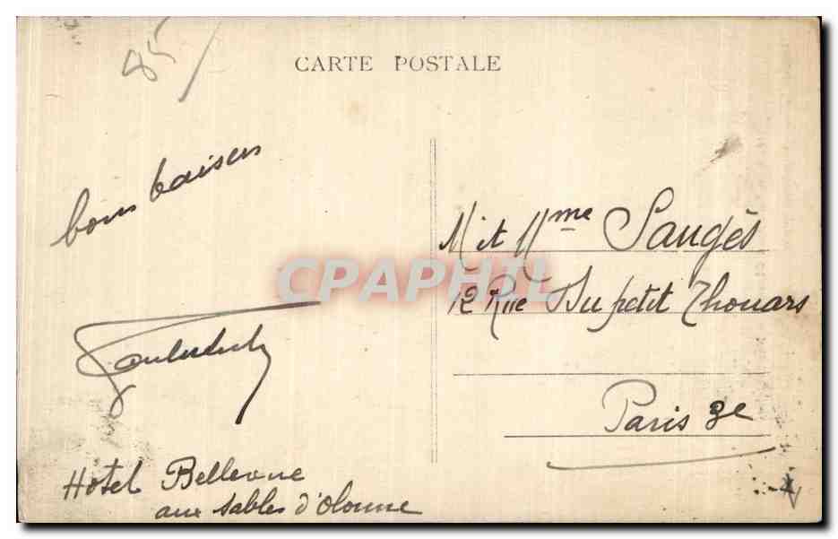 Folklore - Costumes - Sables d Olonne - Sablaise - CPA  — Verso