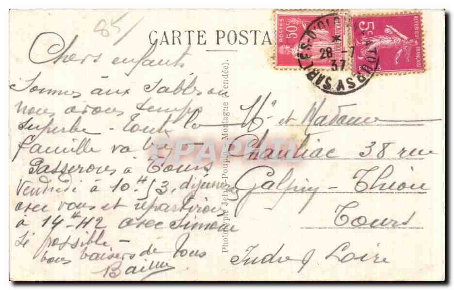Folklore - Costumes - Sables d Olonne - Sablaise - CPA — Verso