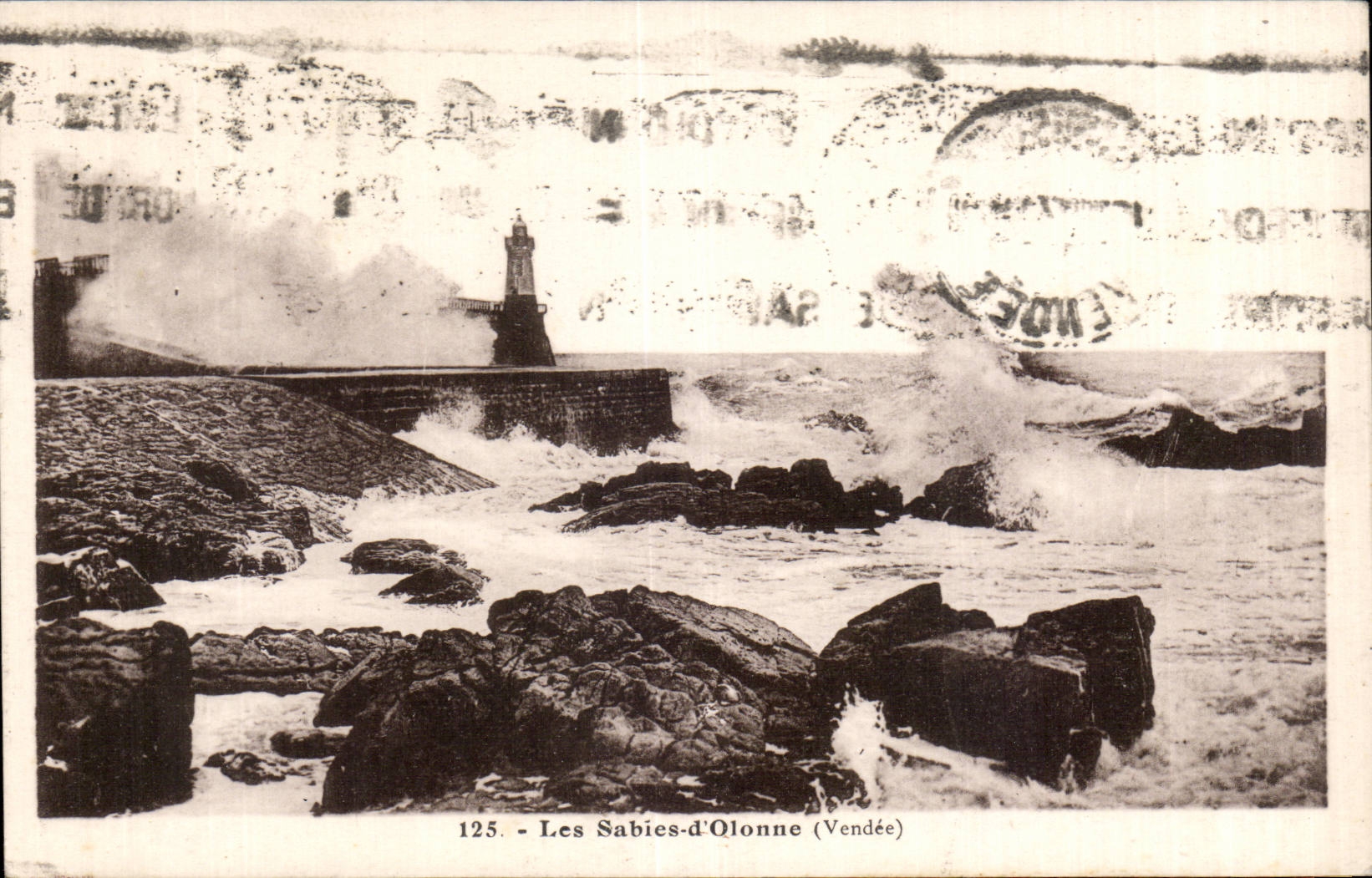 Les Sabies-d'Olonne (Vendée) — phare et falaises — Phototype Jehly-Pouppe, Mortagne