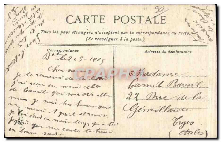 Belfort - L Avenue Carnot - CPA  — Rückseite